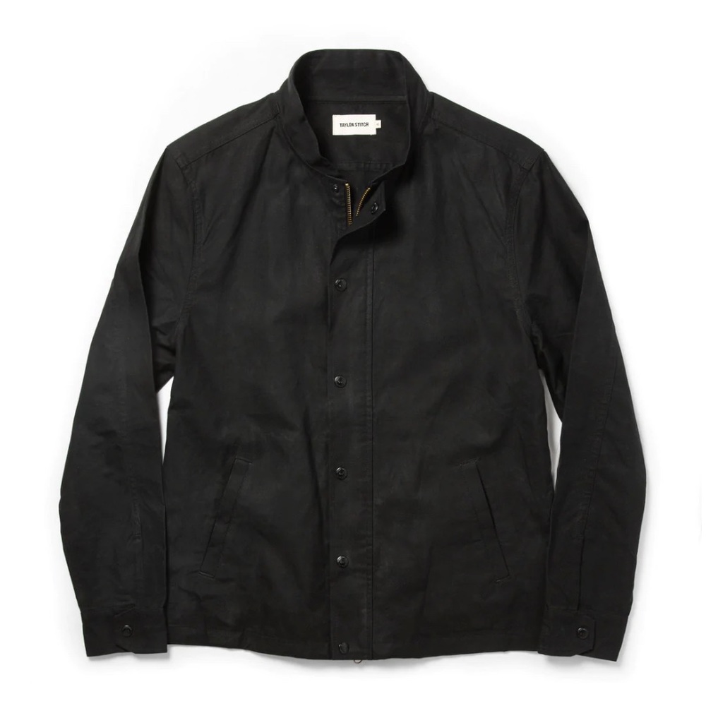 Taylor Stitch Waxed Canvas Black Bomber Jacket Medium